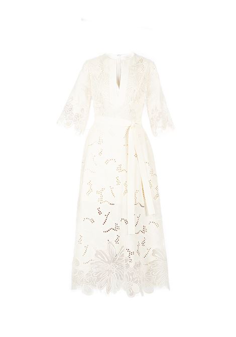 White broderie anglaise midi dress Elie Saab - women